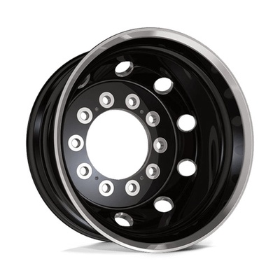 ATX AO404 Journey  Wheel, 22.5x8.25 with 10 on 11.25 Bolt Pattern - Satin Black With Polished Lip - Rear Outer - AO40422510902H